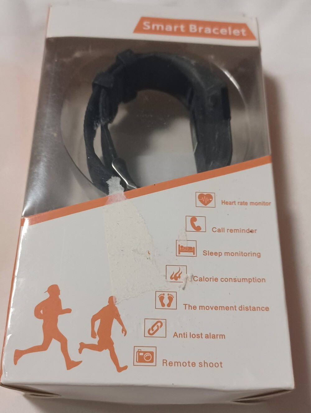 Black Smart Bracelet Fitness Tracker with Heart Rate & Sleep Monitor Open Box